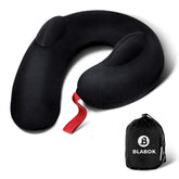 BLABOK front view travel pillow showing shape and features for supported sleep