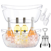 Blaithom front view of two clear ice buckets showing clean presentation and label visibility