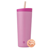 BlenderBottle rose petal front packaging showing 24 oz tumbler and logo, portable hydration benefit