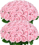 BLEUM CADE front packaging showing full 50 pink rose bundle and value