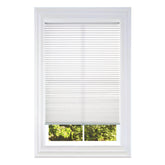 BlindsAvenue front view of white cordless cellular shade showing clean modern look and privacy