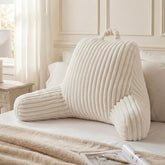 Blissful Diary front view cream white pillow showing upright back support and comfort