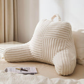 Blissful Diary front view of ivory reading pillow showing full back support benefit