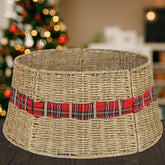 Blissun front view of rattan tree collar showing clean farmhouse finish and tidy base