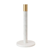 Bloomingville marble paper towel holder front view showing clean silhouette and stable base benefit
