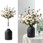 BLOSMON front view vase centerpiece showing elegant white mums benefit: instant style