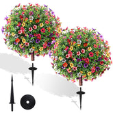 Bloyapix front view of full 27.5-inch topiary showing instant porch curb appeal