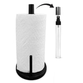 bluJaye front view of matte black paper towel holder showing compact design and convenience