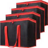 Bodaon front view of XL insulated grocery bag showing capacity and red edge benefit thermal transport