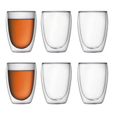 Bodum Pavina front view showing six clear glasses and elegant presentation benefits