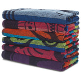 BolBom front view of six-pack towels showing vibrant design and value
