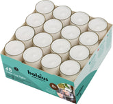 BOLSIUS front packaging showing 48 clear-cup tea lights and value