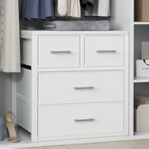 BOLUO front view of white 4-drawer dresser showing compact modern storage benefit