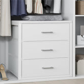 BOLUO front view of white 3-drawer dresser showing compact organization benefit