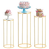 Bonastella front view of three cylinder stands showing polished finish and elegance