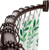Bonpally front view of curved shower rod showing extra shower space benefit