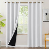 BONZER front view of four white blackout panels showing neat folds and packaging benefit