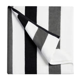 Bornbay towel front view showing charcoal stripe and roomy size for full coverage