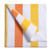 Bornbay front view of large yellow towel showing full coverage and bright design