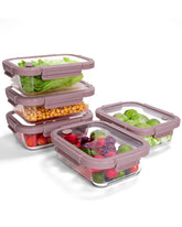 BOROHOUSE pink gift box packaging showing 5-piece glass meal prep set and convenience