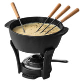 BOSKA front view of Party Pro fondue set showing complete kit and elegant look for entertaining