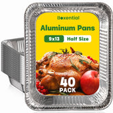 Boxential front packaging showing 40 count pans and sturdy construction benefits