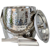 BREKX front view ice bucket showing polished hammered finish and cooling benefit