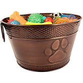BREKX front view of metal toy bin shows durable storage benefit