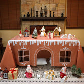 Breling full tablecloth view on table creates instant festive playhouse and party centerpiece