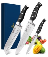 Brewin three-piece knife set in gift box showing professional presentation and value