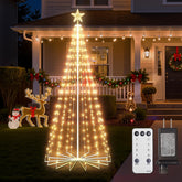 Brightown cone tree front view showing warm white glow and even coverage benefit