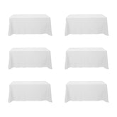 BRILLMAX front view of six white tablecloths showing clean presentation and value