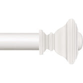 BRIOFOX front view of white rod with square finials showing elegant finish