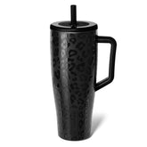 BrüMate Era Onyx Leopard front view showing stylish finish and secure lid benefit