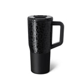 BrüMate Müv 25oz Onyx Leopard front view showing pattern and stainless steel durability