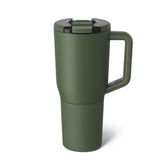 BrüMate Müv front view in OD Green showing sleek finish and large capacity benefit