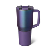 BrüMate Müv front view in Dark Aura showing sleek stainless-steel and handle benefit: durable look