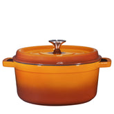 Bruntmor Dutch oven front packaging showing pumpkin spice finish and capacity benefit
