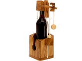 BSIRI bottle puzzle front view showing rustic wooden holder and attractive design benefit