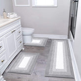 Bsmathom front view of light grey 3-piece set shows coordinated style and easy placement