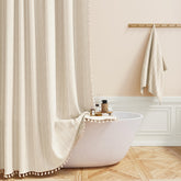 BTTN front panel cream beige showing full curtain and tassel benefit: elegant coverage