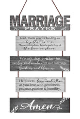 Buecasa front view of five-panel marriage sign showing rustic charm and instant decor