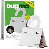 BugMD front packaging showing six pre-baited moth traps and benefits