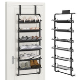 BUKFEN front view over door shoe rack showing neat shoes and saved floor space