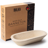 Bulka banneton front view showing basket and benefit of stable shaping