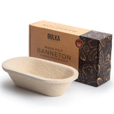 Bulka oval banneton front view showing smooth shape and stable support