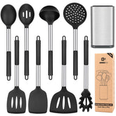BUNDLEPRO front view with holder showing full 8-piece black set for organized storage