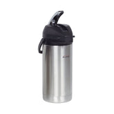 Bunn airpot front view showing pump and chrome finish, durable service-ready dispenser