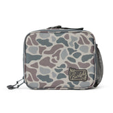 Burlebo front view showing deer camo pattern and zip closure for stylish protection