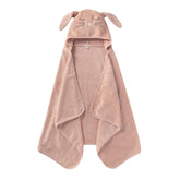 Burt's Bees Baby front view of hooded towel showing full design and snug wrap benefit